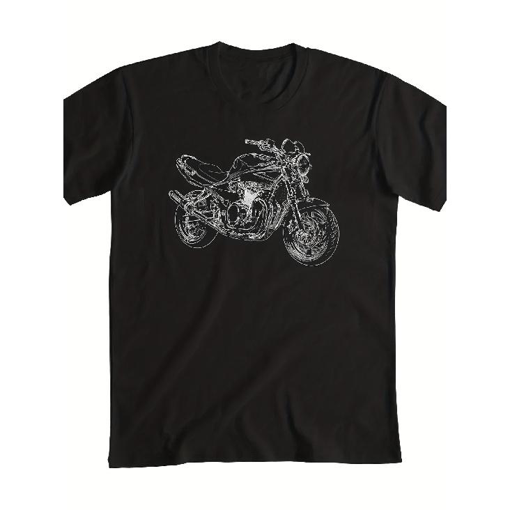 Men's 100% Cotton Motorcycle T-Shirt with Bandit GSF 600 Graphic - Casual Short Sleeve Round Neck Tee for Motorcycling Enthusiasts, Year-Rround