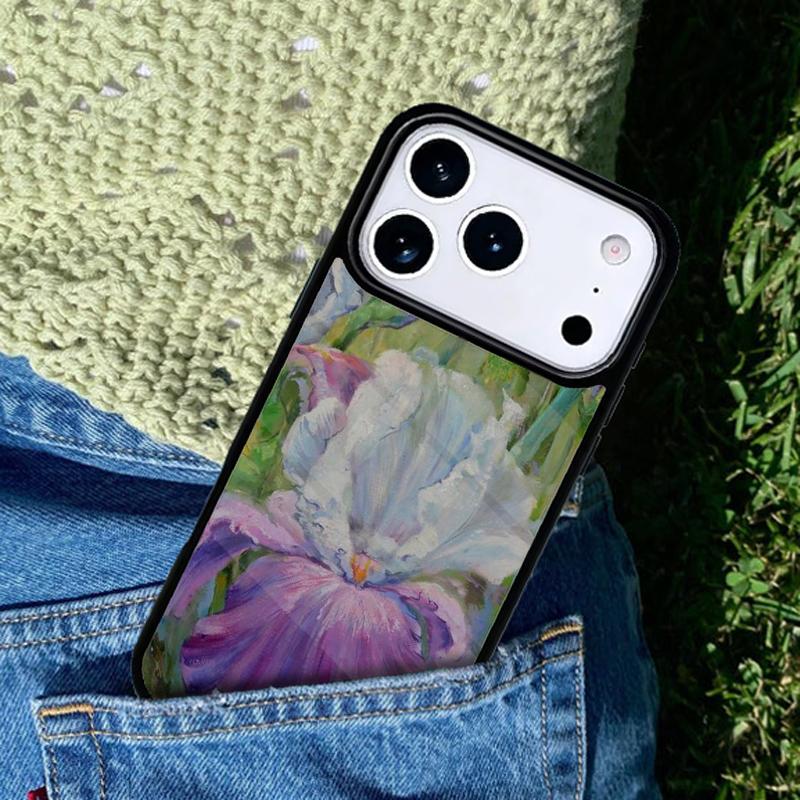 Irises Painting Phone Case Cover Compatible with for IPhone 17air 16e 15 14 13 12 11Pro Max 17 Air