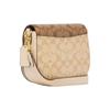Coach Morgan 20 Snap-fastening Detachable Shoulder Strap Cowhide Saddle Bag Crossbody Shoulder Bag Small Size Women's Light Khaki