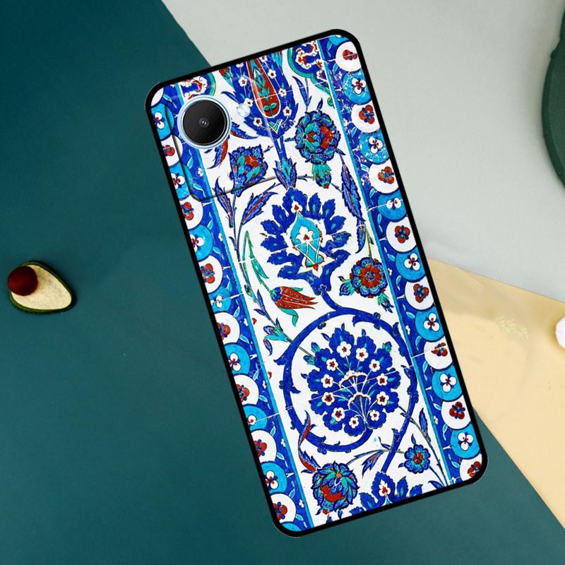 Ancient Floral Tiles For Realme C67 C53 C55 C75 C71 C61 C33 C63 C51 C65 11 12 13 14 15 Pro Plus GT6 GT7 Pro Case