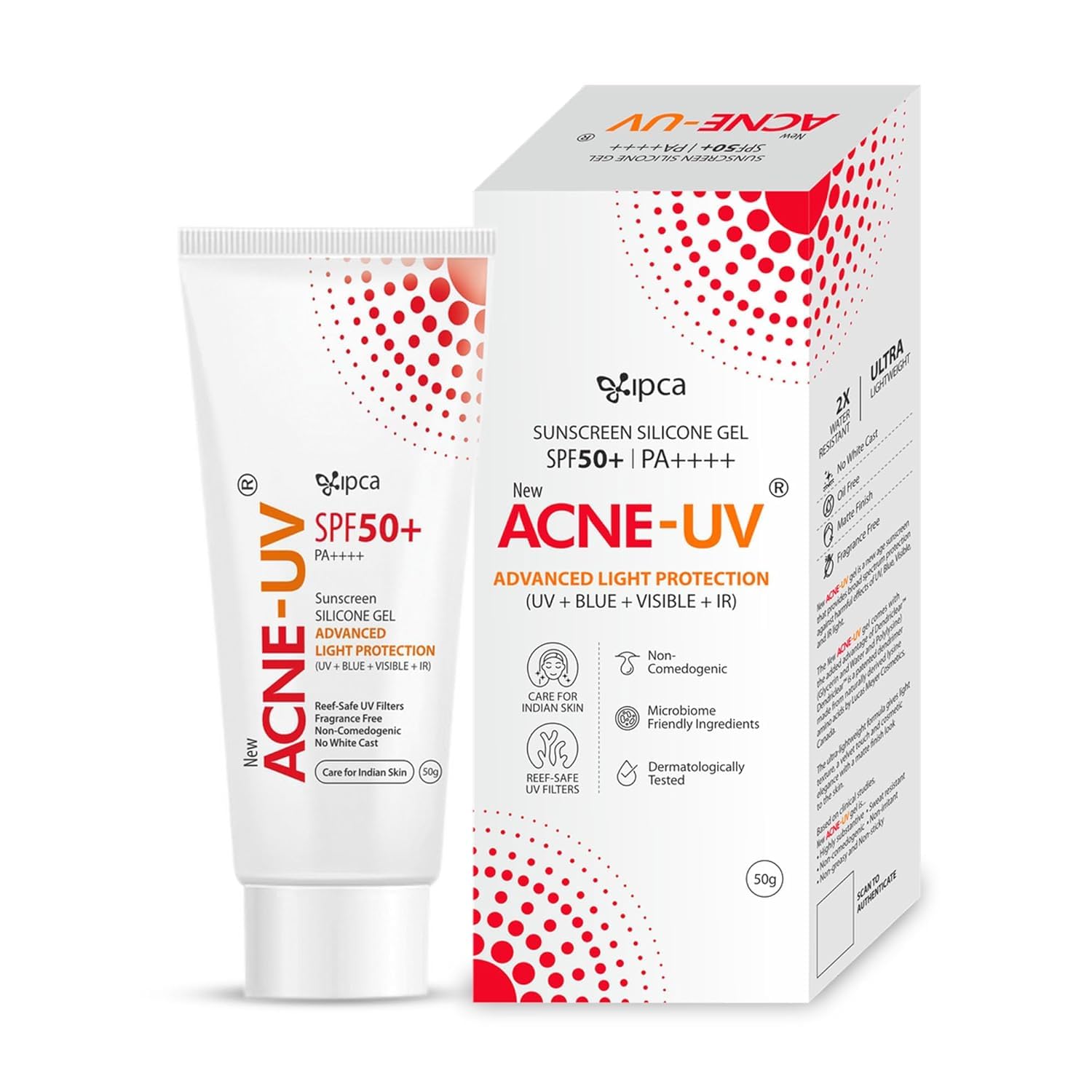 

Acne-UV Sunscreen SPF50 PA+++ | 50g Gel Sunscreen | Non Comedogenic Silicone Gel | Oil-Free | UVA/UVB Protection | Water Resistant | No White Cas