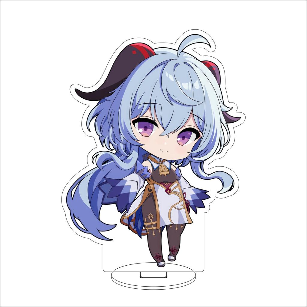 10CM Anime Genshin Impact Figure Stand Model Amamiya Ganyu Cute Desk Decor Standing Sign Gifts