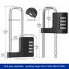 Combination Padlock Adjustable Shackle Lock Cabinet Lock Stainless Steel Locker Lock Code