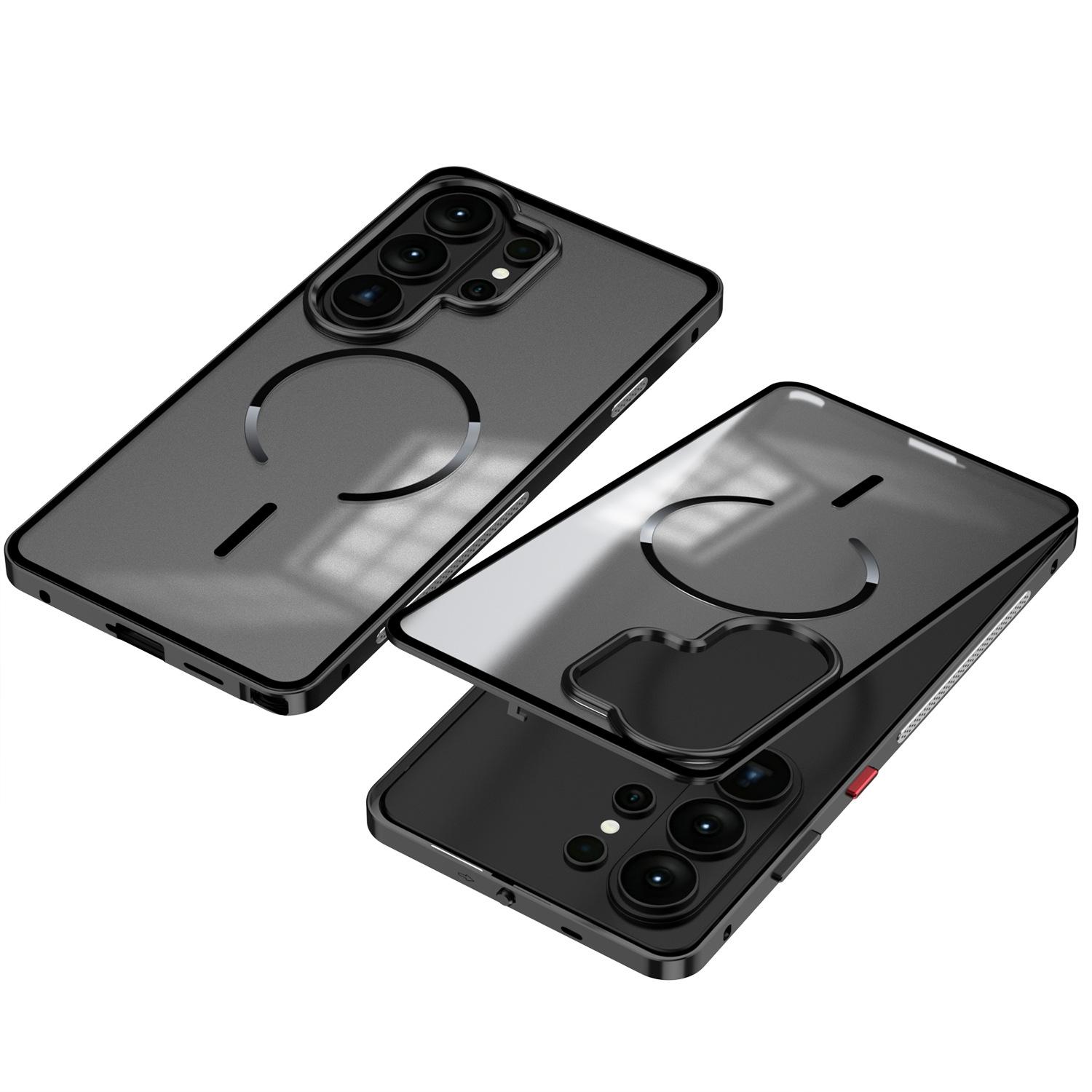 Samsung S26 Ultra Snap-On Magnetic Metal Frame Matte Anti-Drop Case for S25U/S24/S23 Samsung S26 Ultra