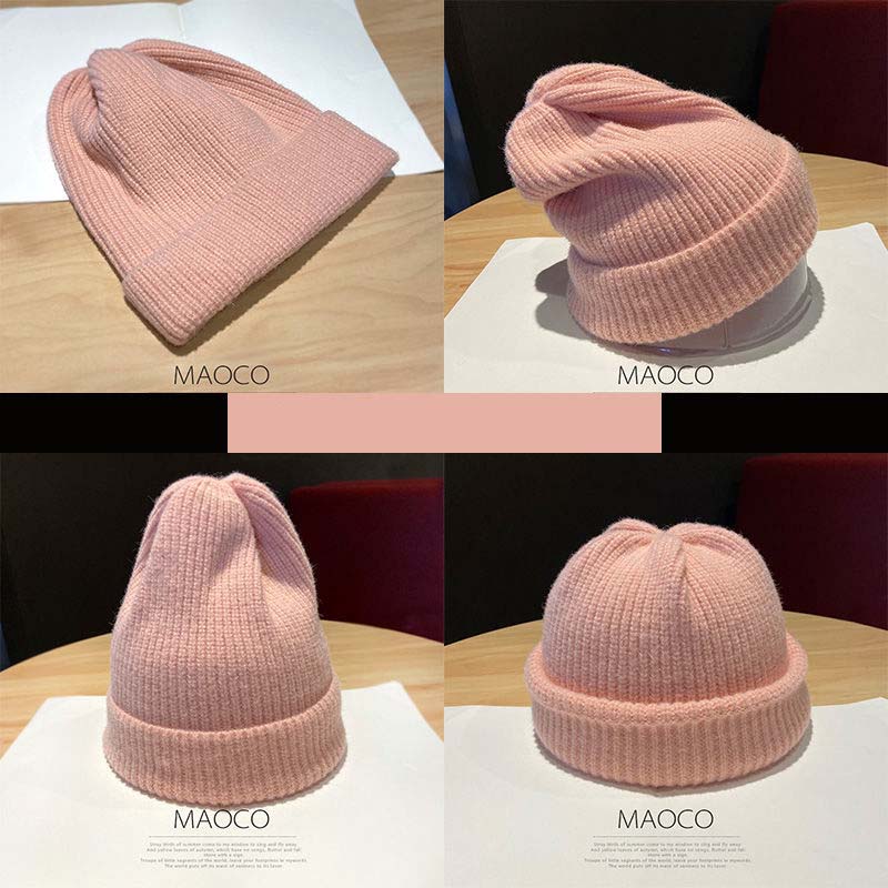 Dámská zimní tlustá teplá umělá králičí kožešina elastická pletací čepice Krásná čepice s čepicí