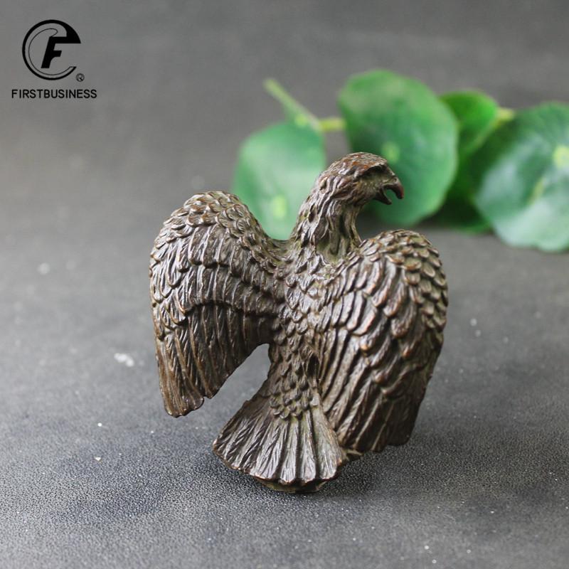 193g Antique Copper Big Flying Eagle Statue Animal Sculpture Retro Brass Figurines Miniature Ornament Home Feng Shui Decor