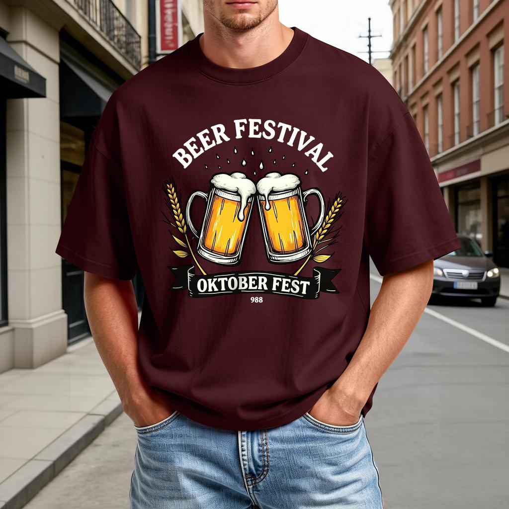 Men's Short Sleeve T Shirt Beer Festival Oktober Fest Graphic Tee Casual Comfortable Crew Neck Summer Top