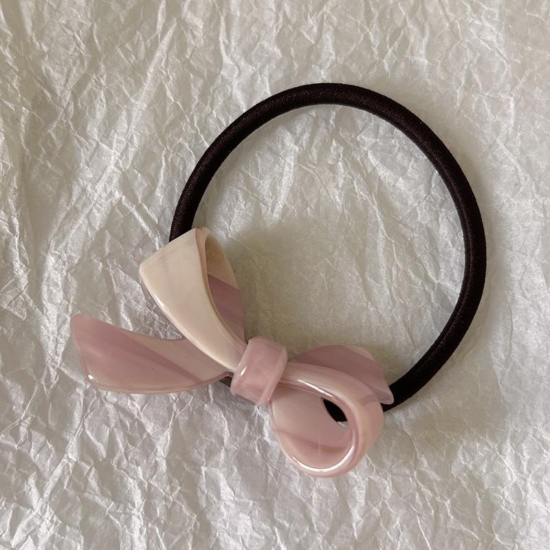 French Acetic Acid Bow Hair Circles Daily Basics High Elastic Tie Hair Band Sweet Korean Headwear