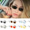 Funny Small Square Women'S Sunglasses Hip Hop Metal Vintage Shades Narrow Eyewear For Women & Men