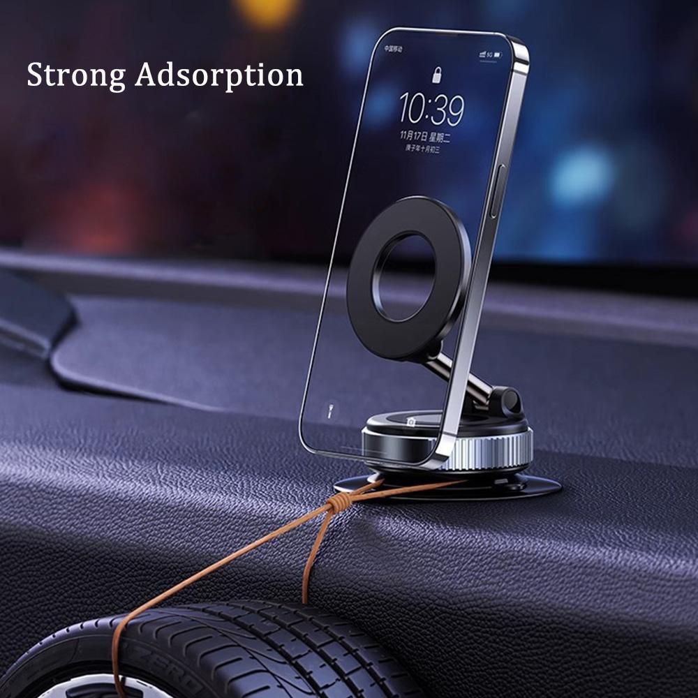 Foldable Suction Stand Magnetic Vacuum Car Phone Holder Strong Adsorption 360° Rotation Car Holder For iPhone Samsung Xiaomi