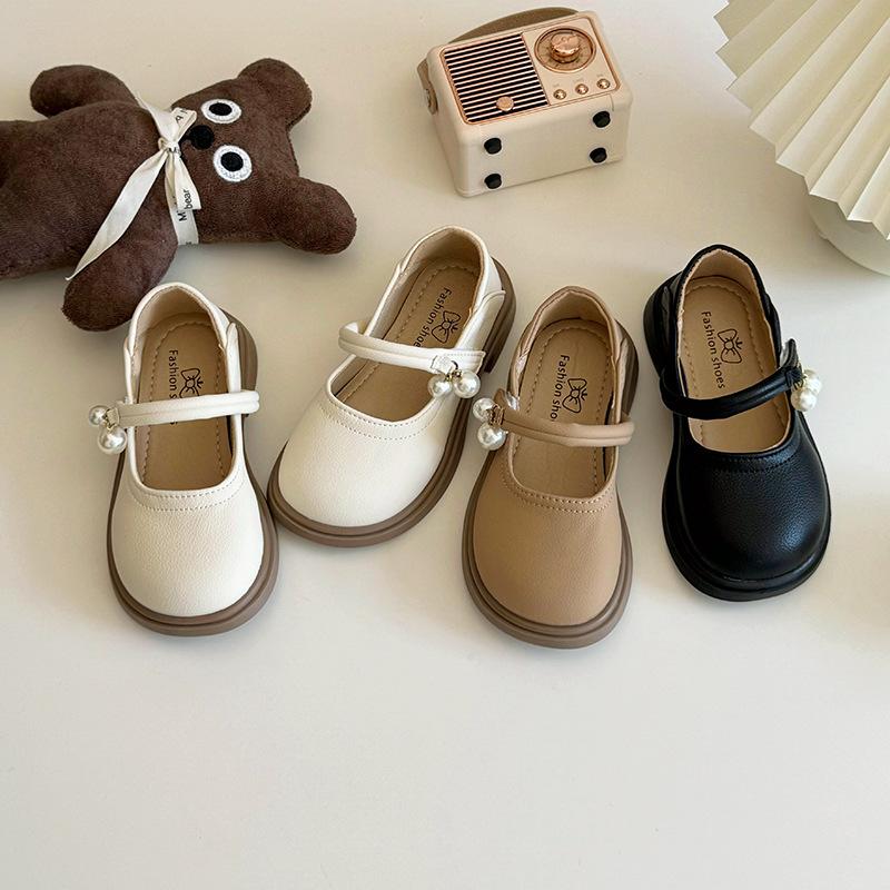 Girls Princess Shoes 2025 Spring and Autumn Lightweight Baby Leather Shoes Pearl Pendant Mary Jane Single Shoes Girls Fashion Single Shoes