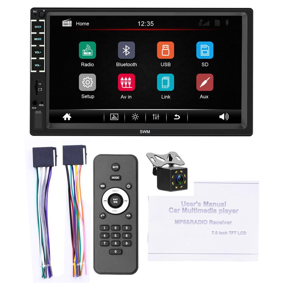 7" HD  Car Multimedia Player 2DIN Touch Screen Auto Stereo MP5 Bluetooth USB TF FM Player Support 8LED Rear camera for Apple XR interconnection