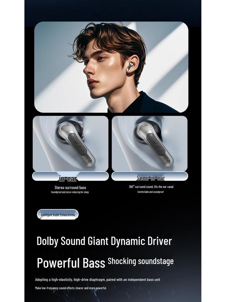 Q76 Dual In-ear Wireless Bluetooth Headset - Long Battery Life, High Sound Quality, Four-in-One Design
