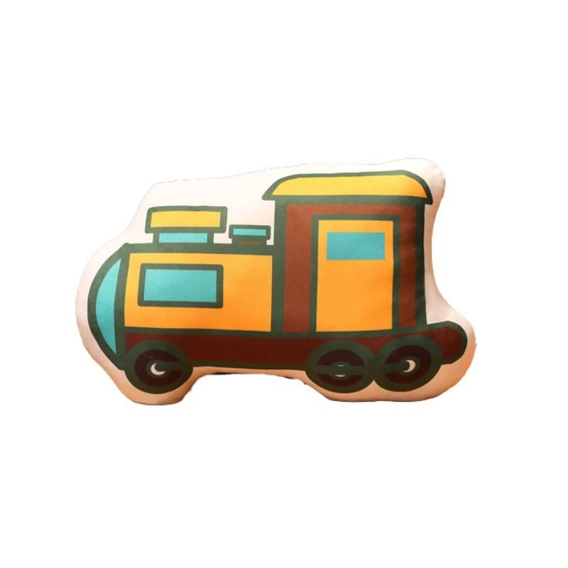 Roztomilý kreslený polštářek ve tvaru auta plyšová hračka pro děti Včetně hasičských aut a policejních aut