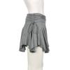 Sexy Solid Mini Wrinkled Irregular Skirts for Summer Women's Skirts New Drawstring Lace Up Waist Low Waist Skirt Woman