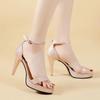 Comemore New High Heeled Sandals Women Summer Heels Sandal Glitter Black Pumps Classic Party Wedding Shoes on Platform Sandalias