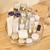 Round Makeup Organizer Countertop Rotating Clear Nordic Style Cosmetic Storage Box