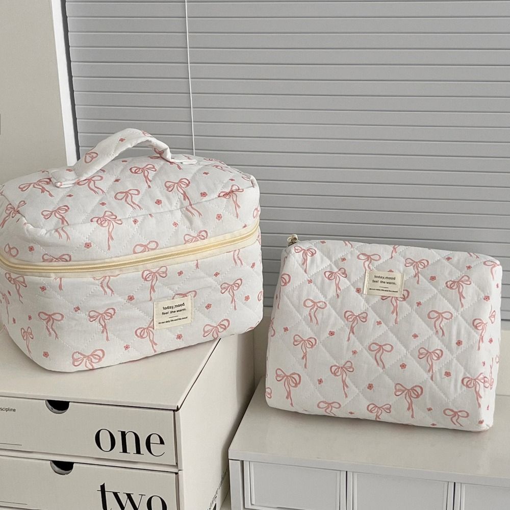 Multi-function Cosmetic Storage Bag Bowknot Stationery Storage Bag  Makeup Accessory