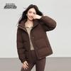 Xuezhongfei Women's Loose Fit Detachable Hood Short Down Jacket