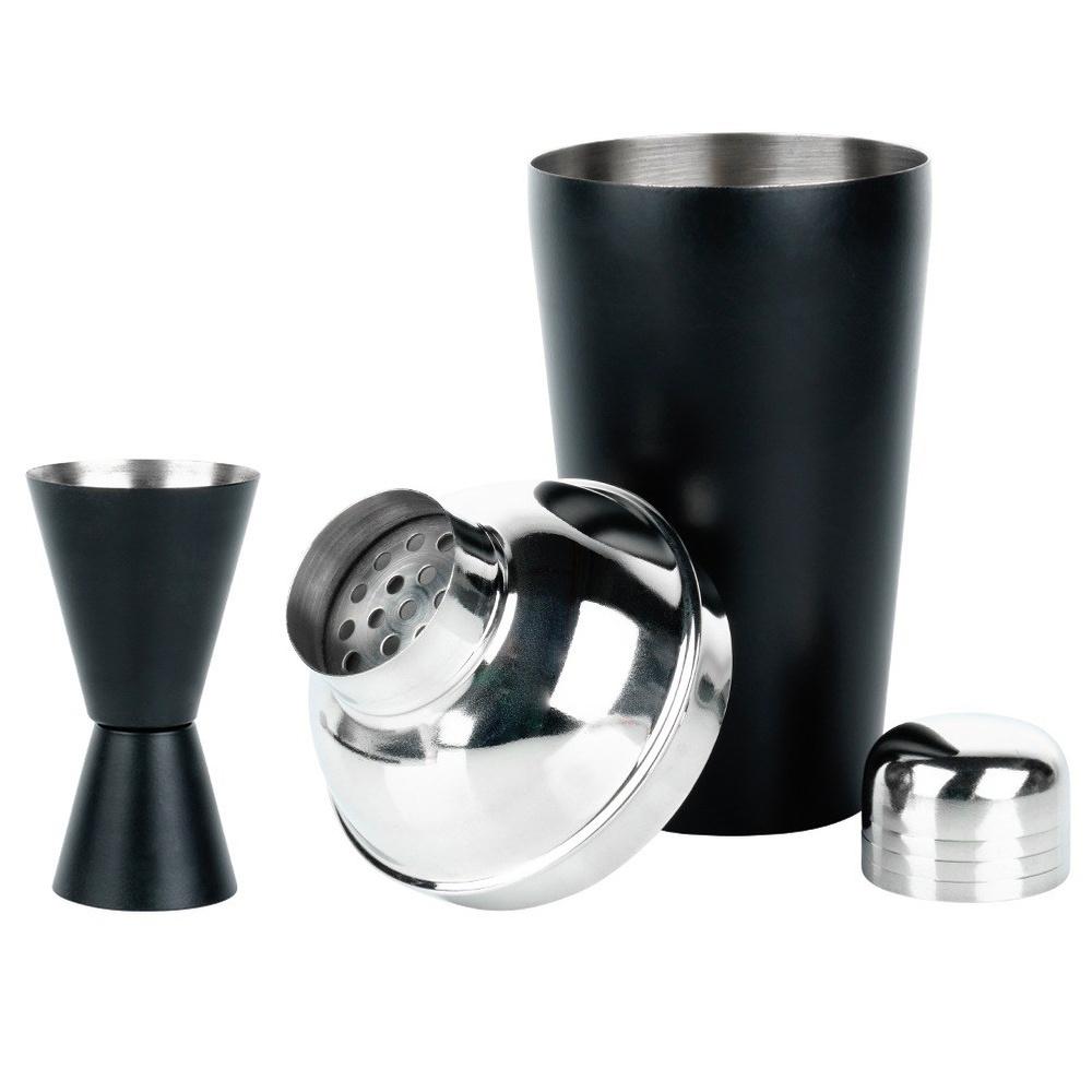 Bar Set Shaker Measuring Cup Strainer Tongs Drinking Spoon 5 Pcs.