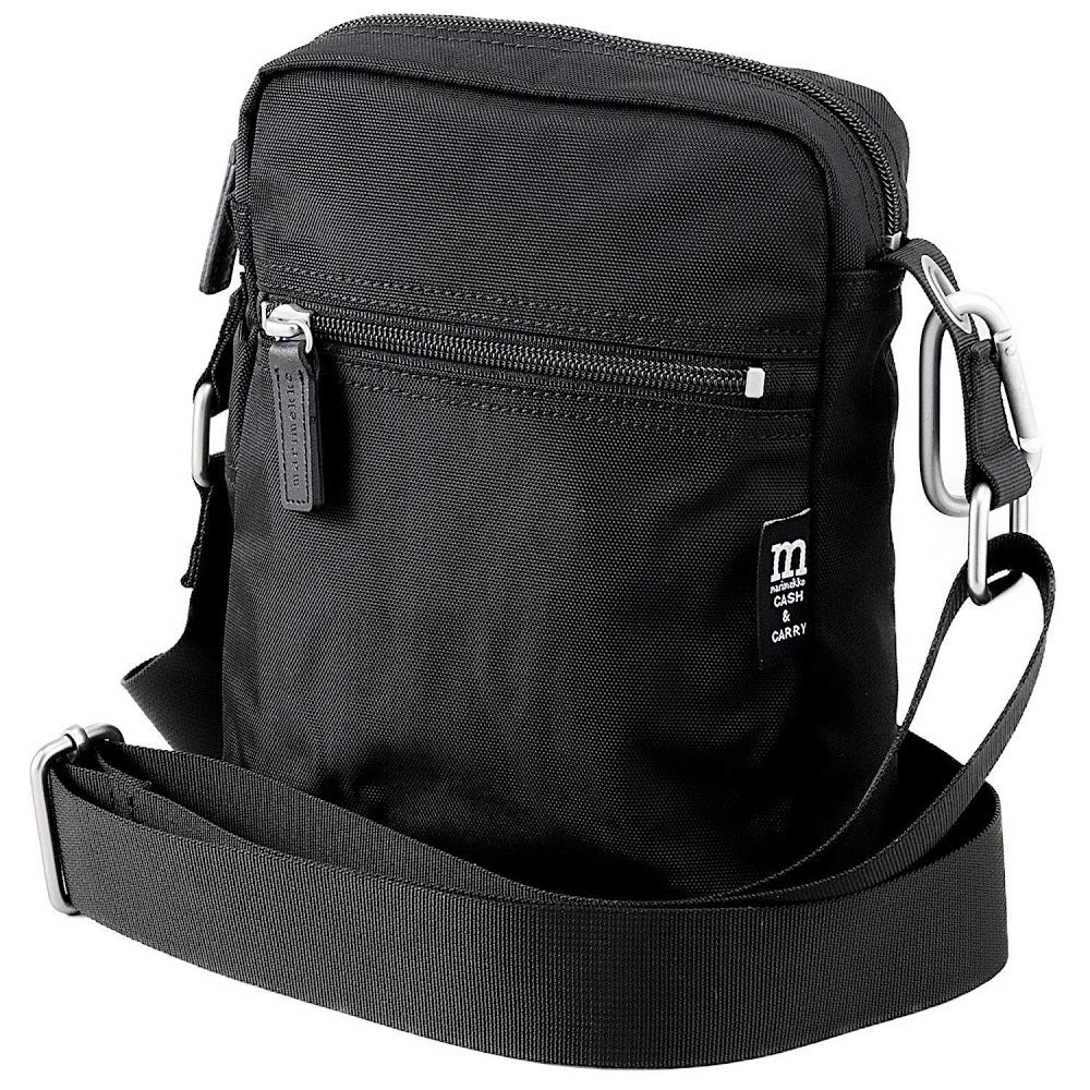 Shoulder Bag 026992 CASH CARRY Polyester Sacoche Pouch Crossbody Shoulder Bag BLACK [Marimekko] & [Used]