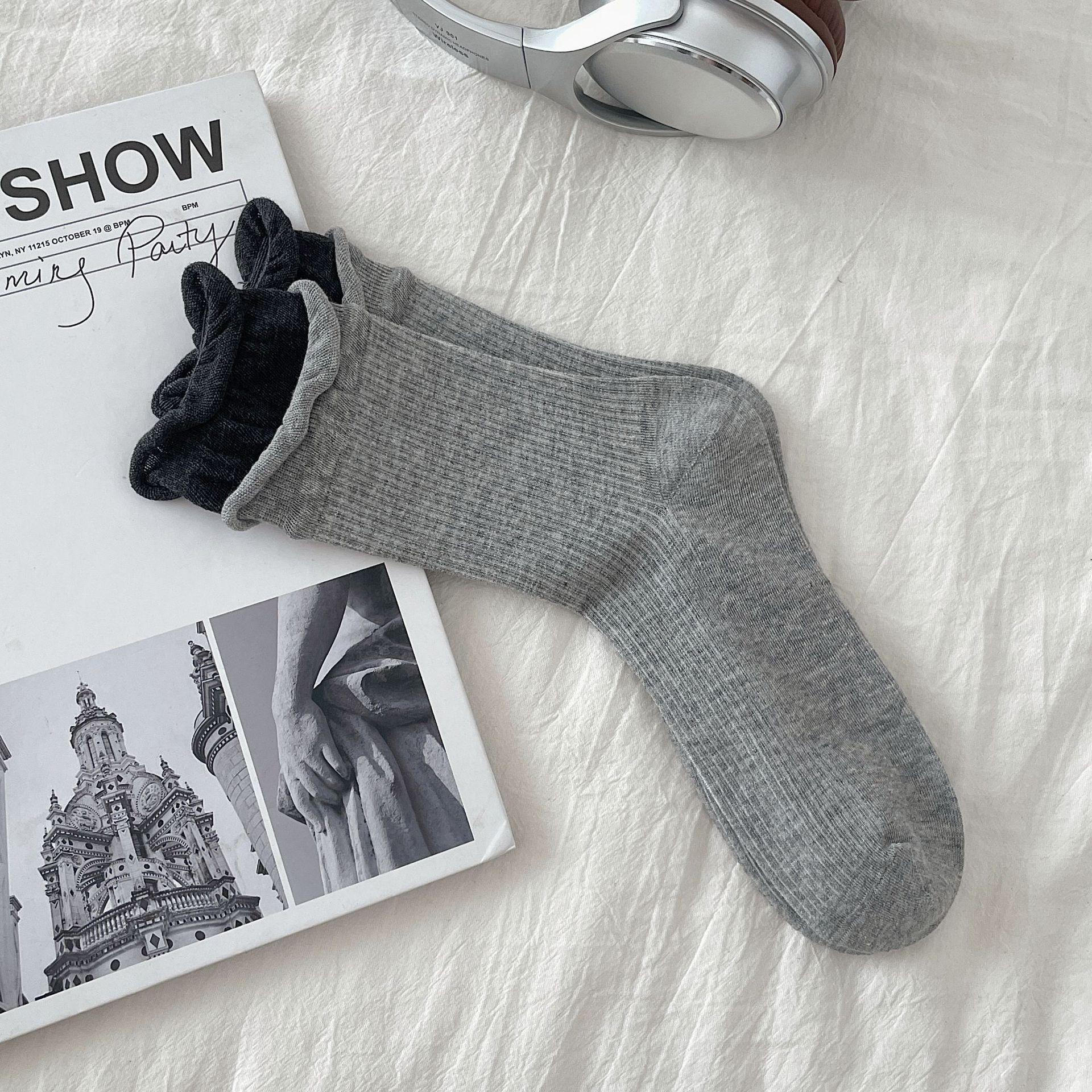 

The Same Gray Socks As The Blogger, Color-Blocked Double Luokou Piled Up Socks, Four-Season Cotton, Sweat-Absorbing And Boneless Stockings One size fits all світло-сірий колір