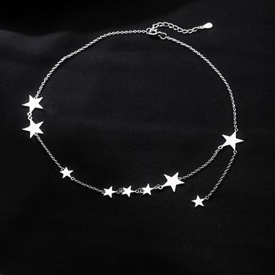 925 Sterling Silber Quaste Stern Charm Anhänger Halsband Halskette Edlen Schmuck Für Frauen Schmuck dz661
