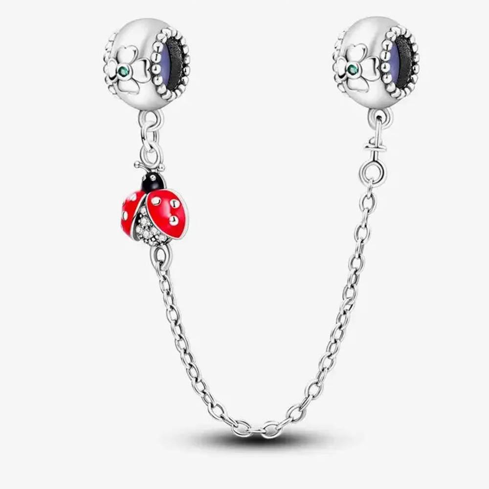 New In Color Zircon Angle Round Clip Bead Fit Pan Original Bracelet Women Copper Safety Chain Jewelry Gift