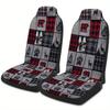 Red Black Plaid Wildlife Designed Car Seat Cover Set For Most Cars, High-quality Comfortable Car Seat Protector Covers Full Set,