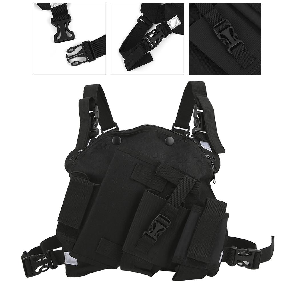 Skrå toveis radiosele justerbar walkie-talkie brystveske lomme for militære sykehus