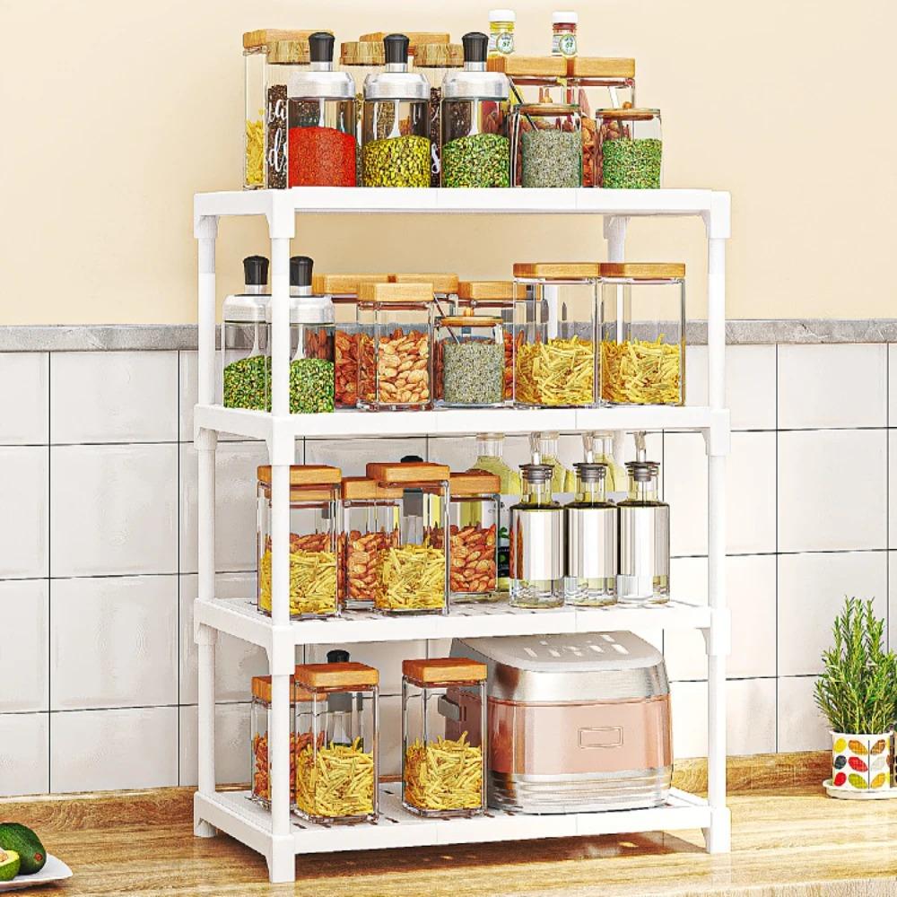 

Кухонная полка для хранения микроволновых печей, напольный органайзер для приправ, полка для хранения духовки, современный минималистский органайзер для кухни