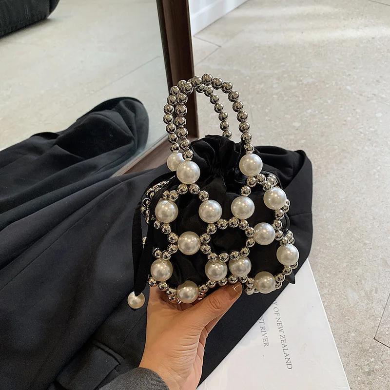 

Весна-лето, новая бисерно-жемчужная мини-детская модель для родителей и детей, ручная косая сумка через плечо