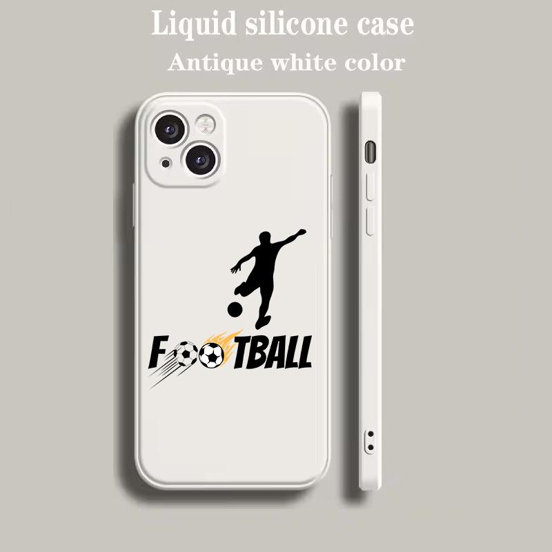Football Sport Phone Case for iPhone 16 15 14 13 12 Pro Max 11 Pro Max 7 8 Plus XS XR Luxury Silicone Shell Capas Fundas