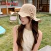 Ladies Wide Brim Sun Hat With Breathable Polyester Material For Uv Sunshade