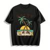 Salty Vibes Coconut Tree Print Beach Casual Vacation T-Shirt Pure Cotton T-shirt