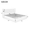 Upholstered Wingback Velvet Bed, Button Tufting, 180*200, Hydraulic Storage Bed, Slatted Frame, Underside Dirt-Repellent Black Non-Woven Fabric, Beige