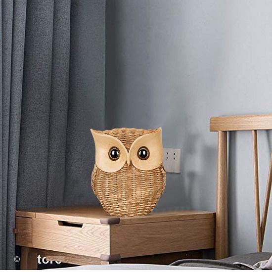 Modern Classy Lucky Owl Resin Art Figurine | Beautiful Home Decor (Brown, Pack of 1)