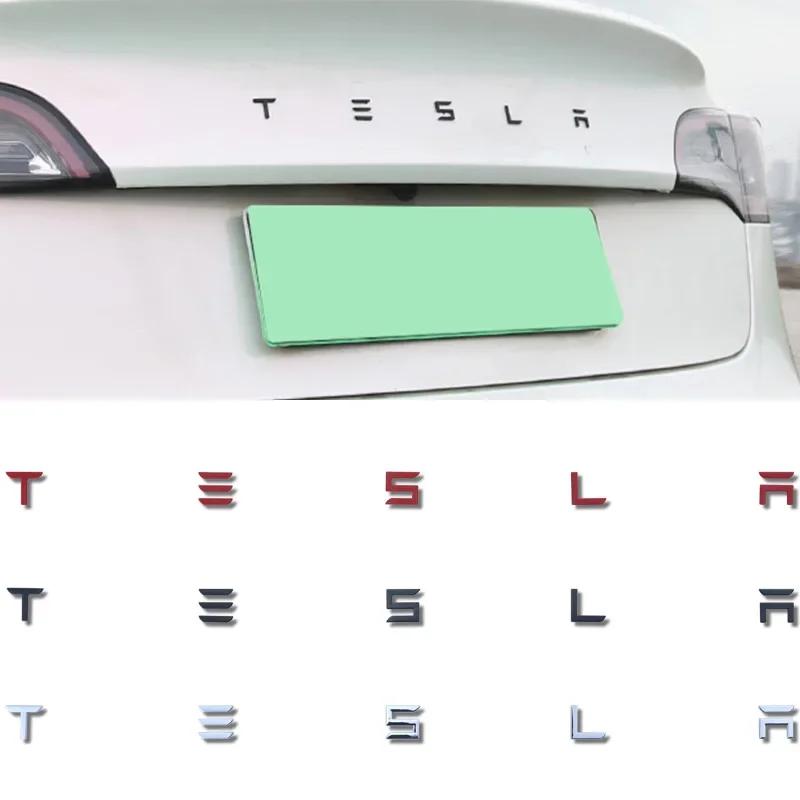 Phbvg5 for Tesla Backend Labels MODEL/3/S/X Car Labels, Rear Letter Labels, and Electroplated Car Labels with Blackened Logos