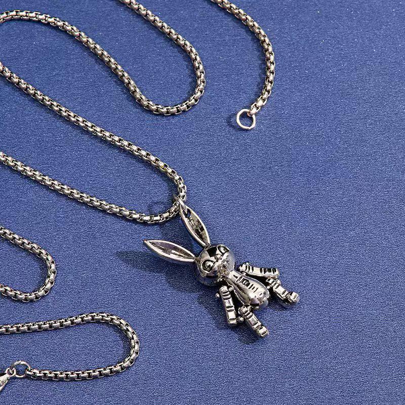 Movable Violent Bear Hip-Hop Men's Titanium Steel Necklace