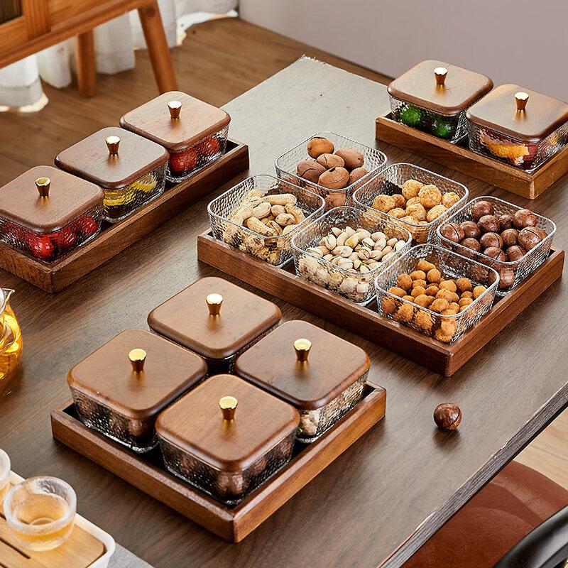 Xiuzhi Multifunctional Snack & Dry Fruit Plate with Wood Tray