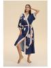 Yaoting Satin Plus Size Women's Long Sleeve Pajamas and Bathrobe Set - Spring/Fall Collection WP5021