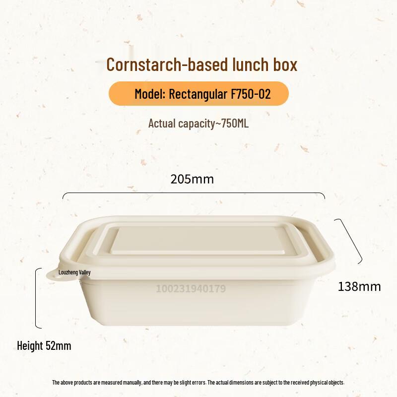 Ji Wang Gu Biologiskt Nedbrytbar Engångslunchlåda av Majsstärkelse