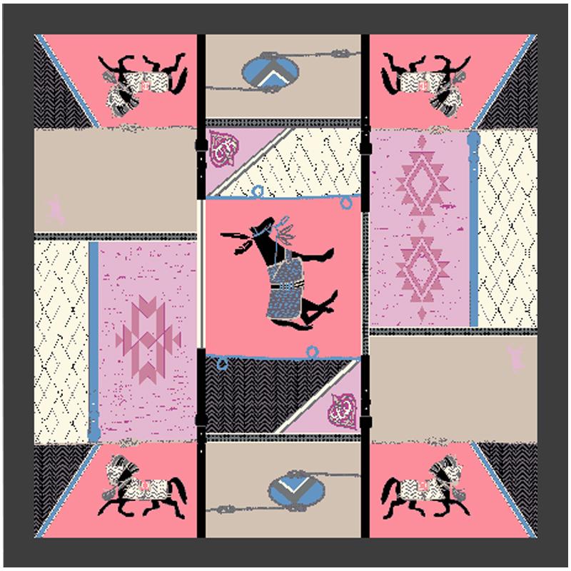 90*90cm Damen Schal Seidengefühl Haar Nacken Quadrat Marke Büro Bandana Halstuch Kellner Flugbegleiter Taschentuch Ringe Wickel