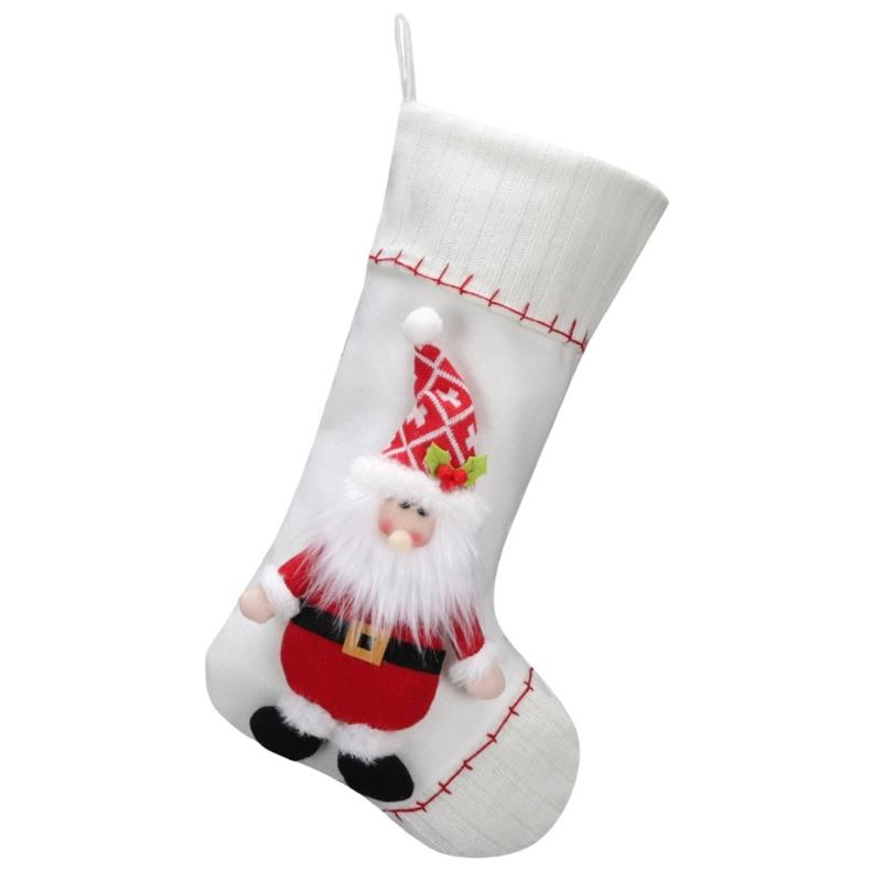 

Санта/Снеговик/Лось/Пингвины Рождественский носок Большая вместимость Чулок Подвесной подарочный мешок для украшения домашнего праздничного сезона