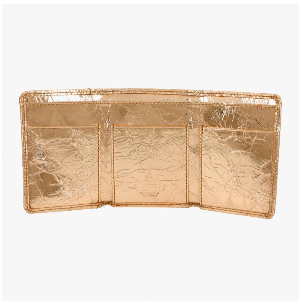 Vivienne Westwood 5115002tw L00a7 R401 Metallic Crinkle Flap Small Bifold Wallet