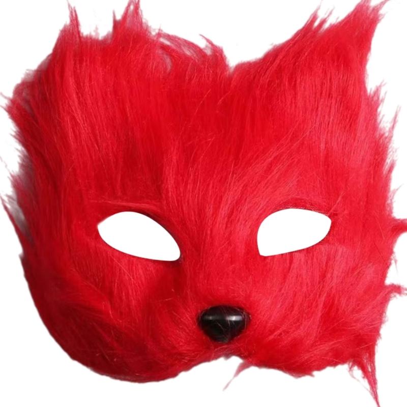 Plastic Long Hair Foxes Party Mask Lightweight Unisex Costume Accessory For Balls Stage Shows And Role Playing