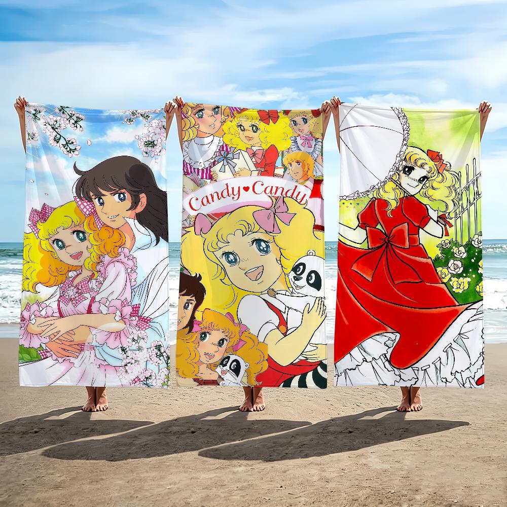 Comic Candy Candy Towel Beach Towel Travel Lightweight Skin Friendly for Pool Beach Camping Cruise Summer