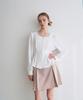 BIBYSEOB Tuck Heart Neck Blouse White [T31]