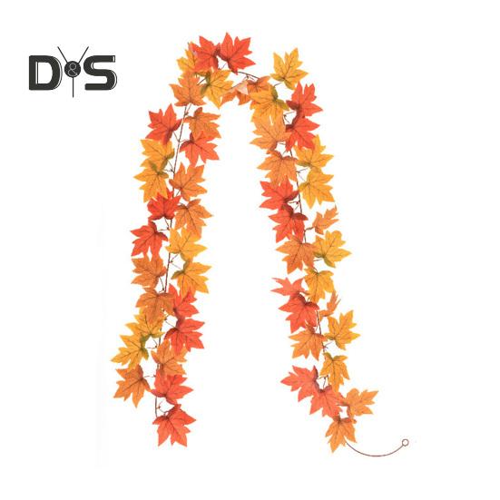 

175/200 см искусственная гирлянда из кленовых листьев для дома, сада, помещения, улицы, подвесные искусственные красные листья, растения, виноградная лоза, украшение на Хэллоуин, осенний фестиваль урожая A