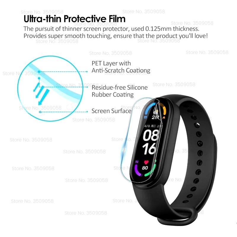 Hydrogel Film For Xiaomi Mi Band 7 6 5 4 3 Band6 MiBand6 9D Curved Protective Film Xiomi MiBand 6 Smart Wristband Not Glass